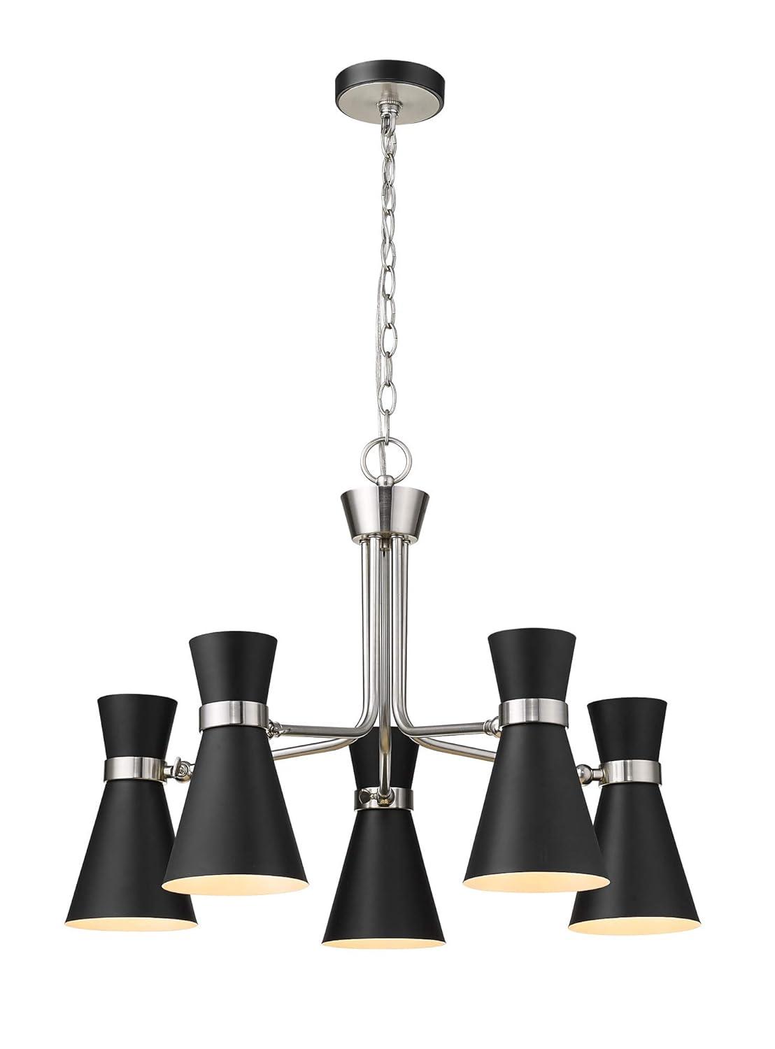 Z-Lite Soriano 5 - Light Chandelier in  Matte Black/Heritage Brass