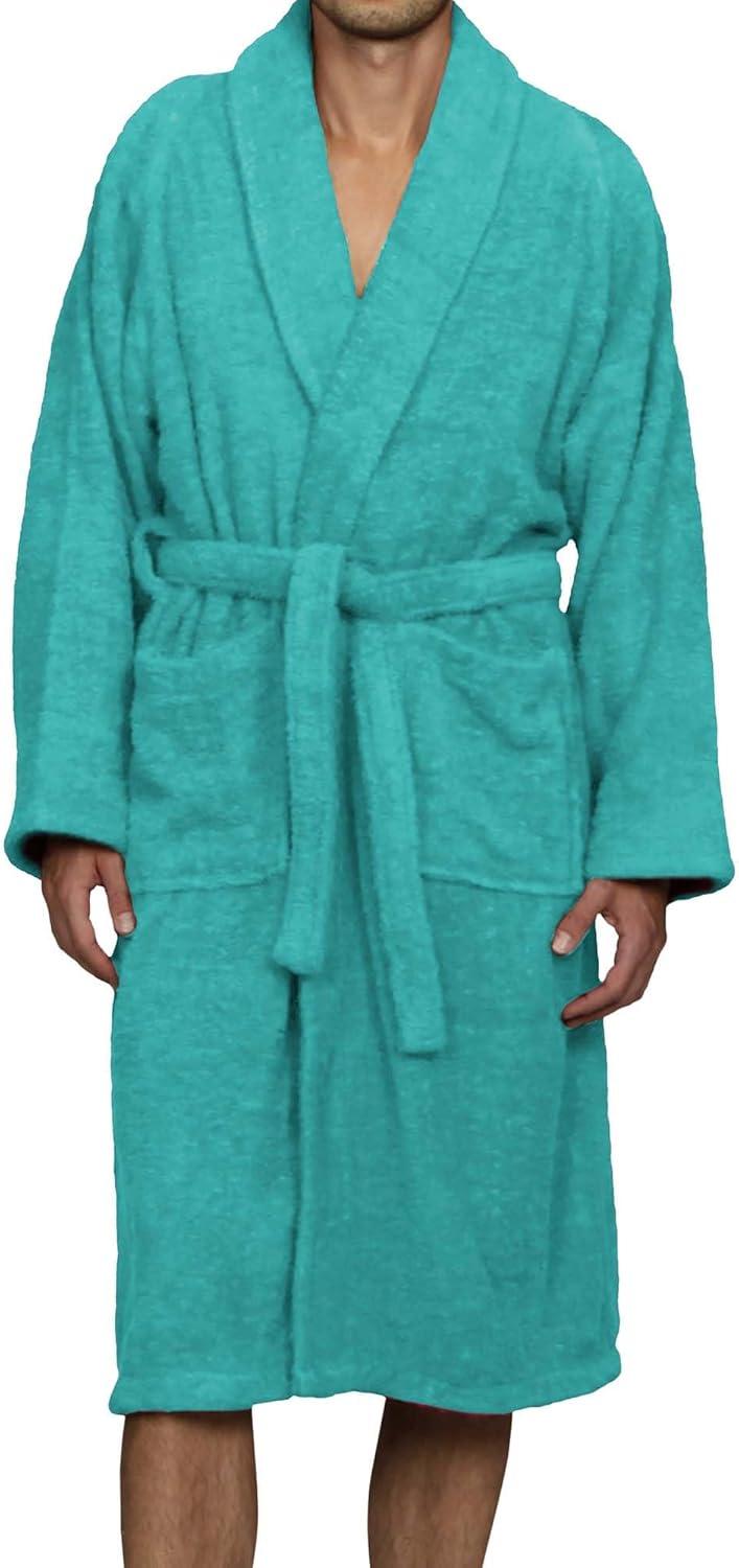 Teal Small Cotton Terry Cloth Unisex Bathrobe