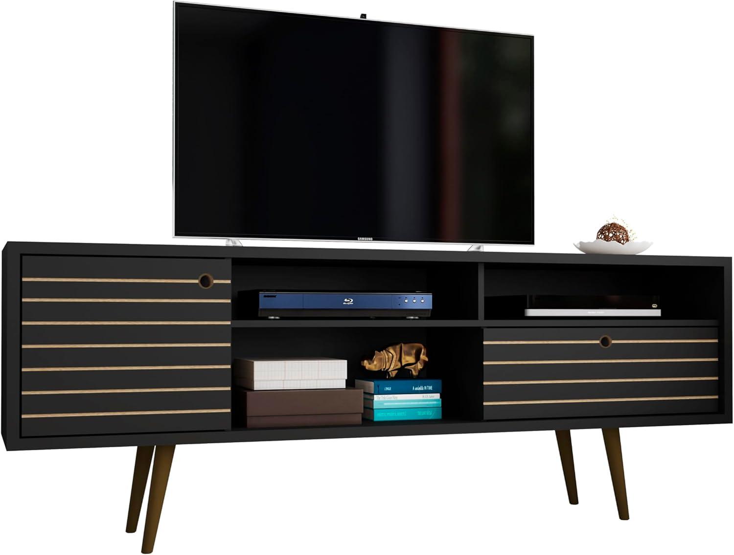 Liberty 3 Shelf and 1 Drawer TV Stand for TVs up to 65" - Manhattan Comfort