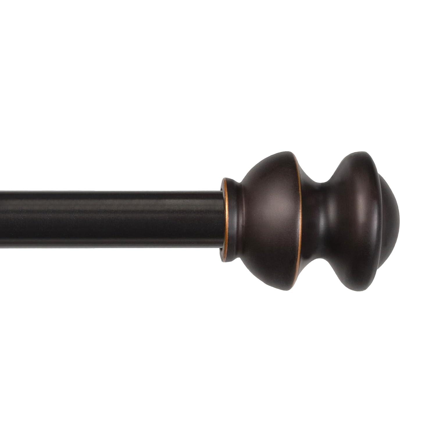 Kenney® Kendall 5/8" Standard Decorative Window Curtain Rod, 28-48", Oil Rubbed Bronze