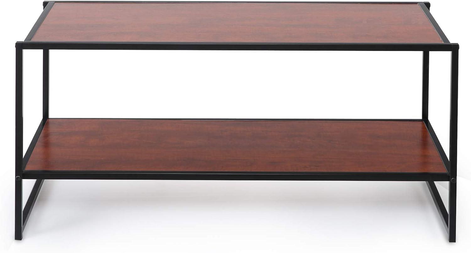 Elegant Garrison 40" Black Media Stand with Mahogany Accents