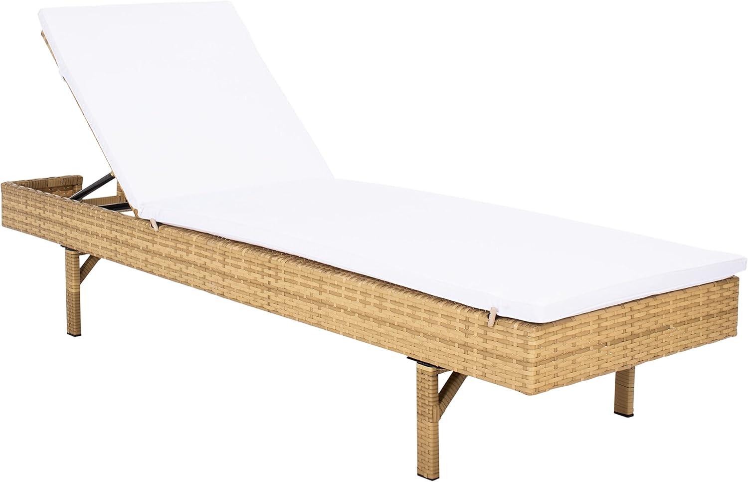 Cam Sunlounger - Outdoor - PAT7501 - Natural/White -Safavieh