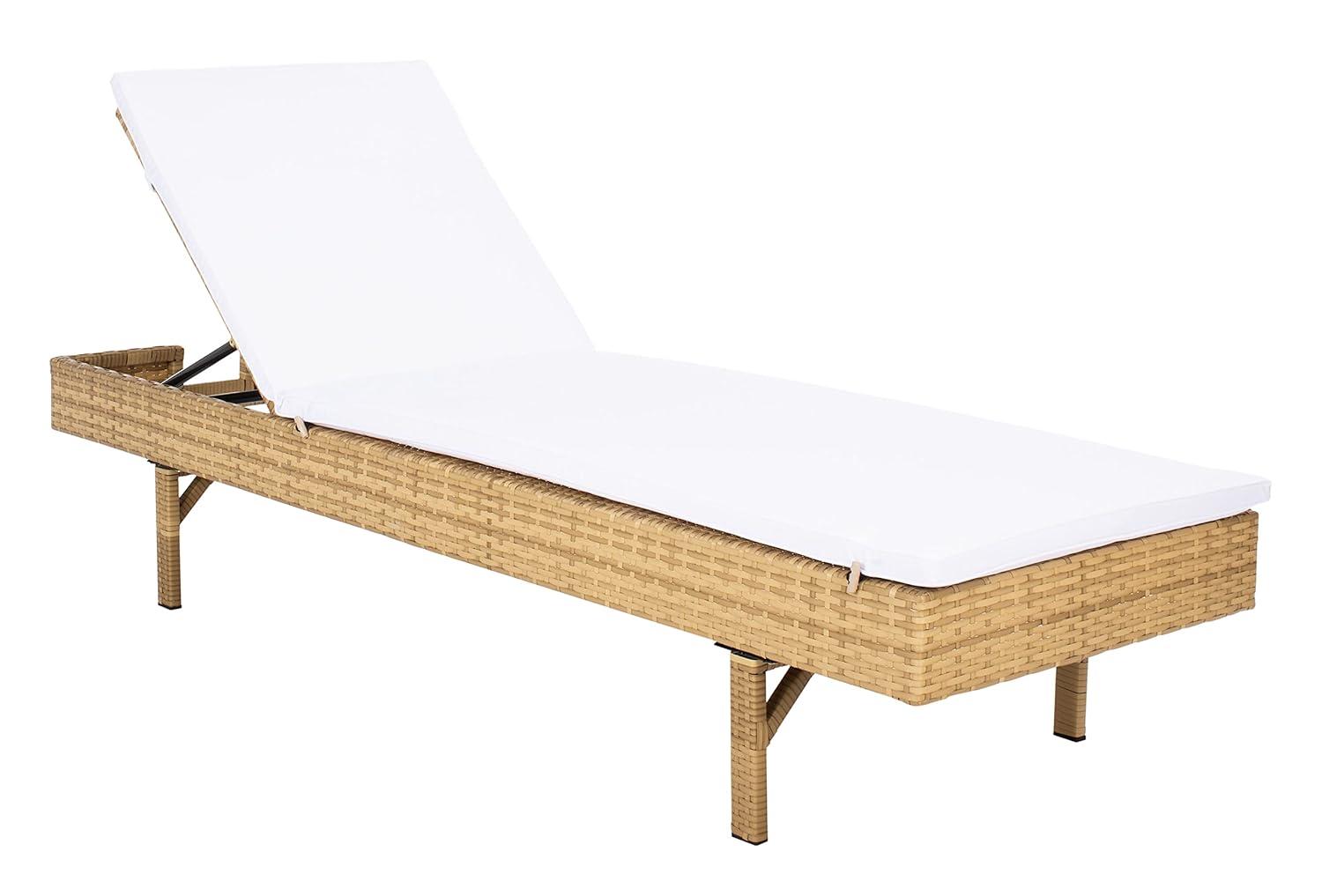 Cam Sunlounger - Outdoor - PAT7501 - Natural/White -Safavieh