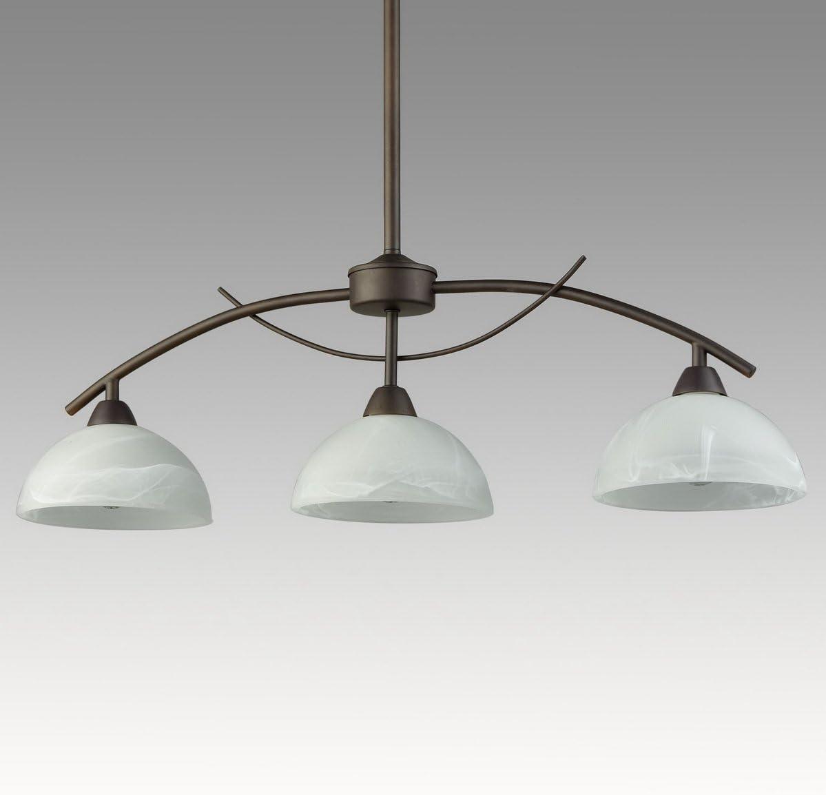 Dazhuan Vintage Frosted Glass Shade Pendant 3-Lights Chandelier Hanging Ceiling Lighting Fixtures