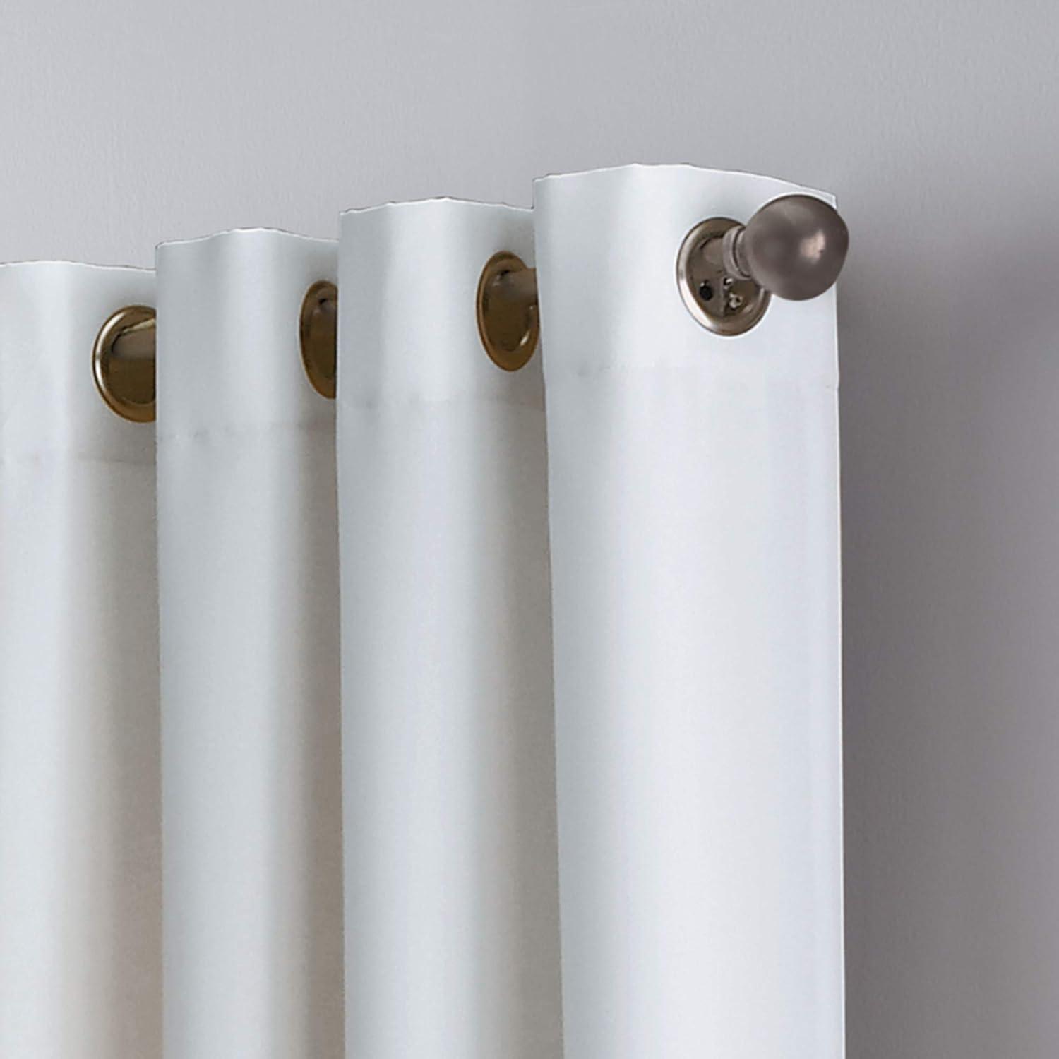 Curtainworks Kendall Indoor Curtain, Polyester Room Darkening Grommet Single Panel , White , 52"x95"