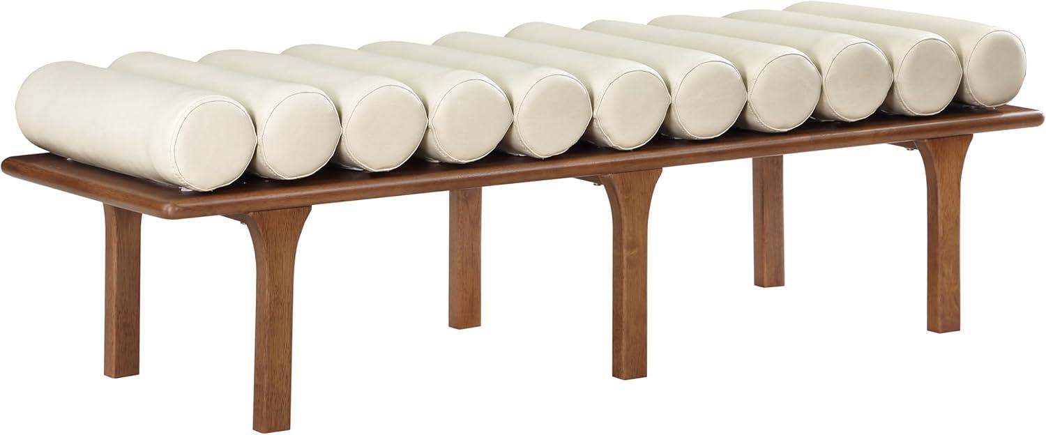 Meridian Furniture Landon Cream Vegan Leather Bench