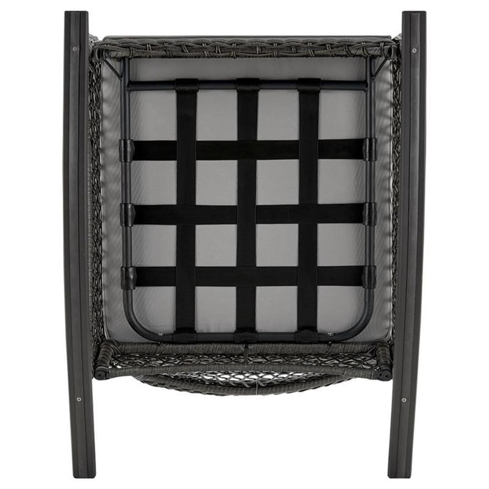 Furttuo Steel Rattan Outdoor Rocking Chair with Cushions