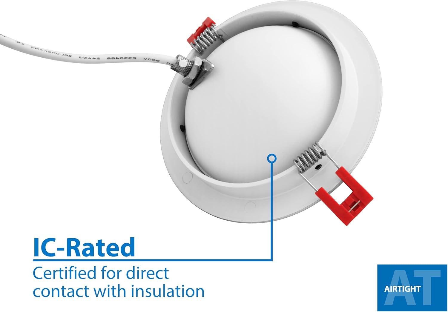 DGF43 4'' Selectable Color Temperature Dimmable Air-Tight IC Rated LED Canless Recessed Lighting Kit