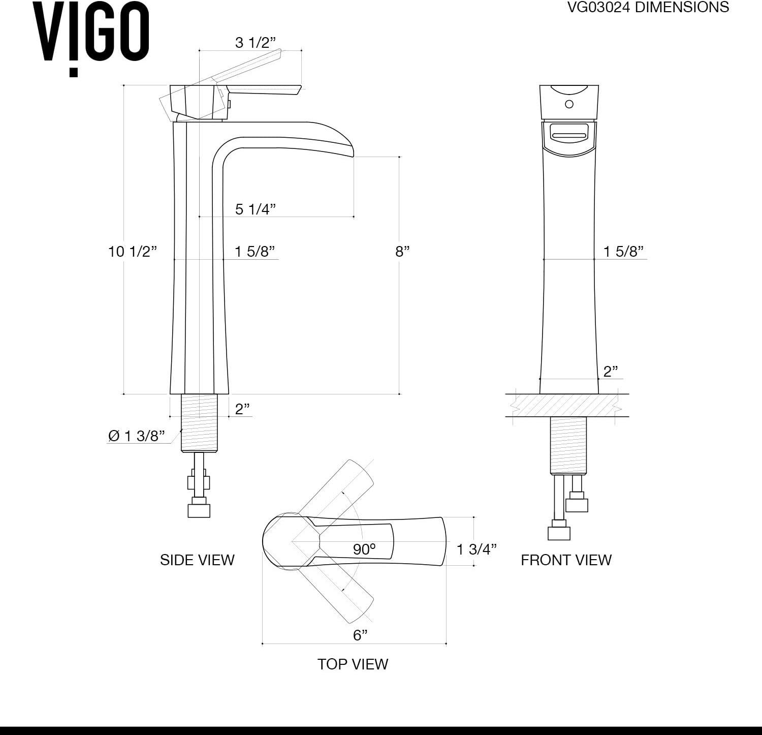 Niko 11" H Single Handle Vessel Sink Bathroom Faucetwith Pop-up Drain