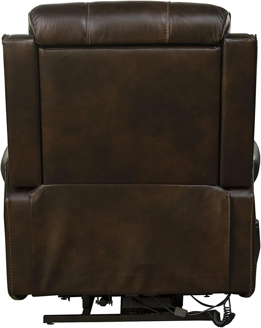 Classic Tonya Brown Leather Power Lift Recliner with Dual Motor