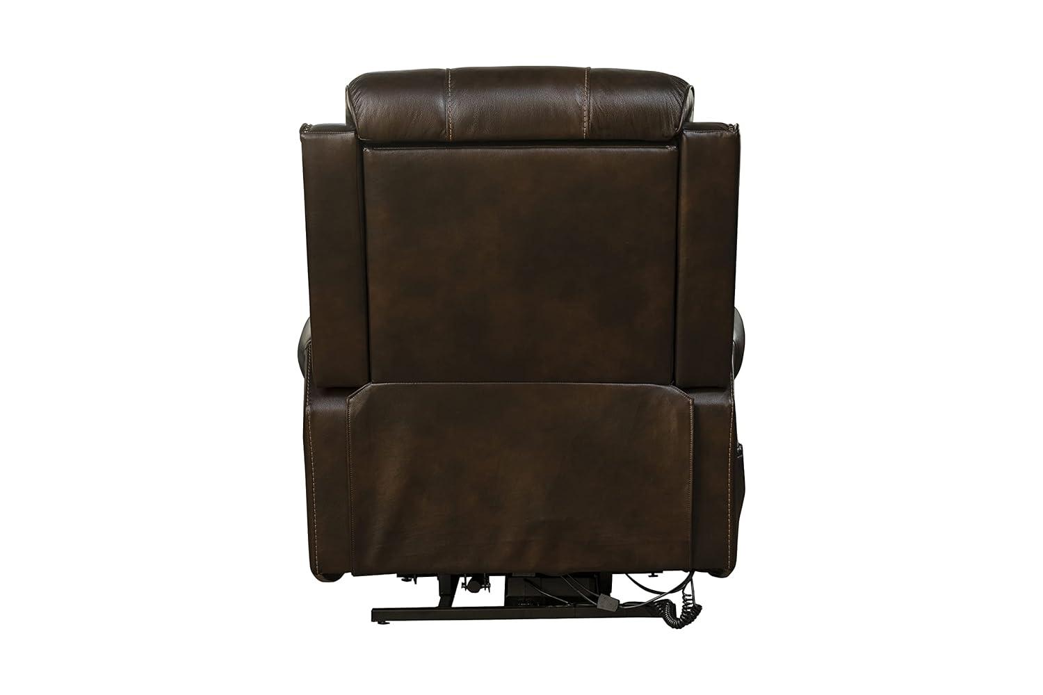 Classic Tonya Brown Leather Power Lift Recliner with Dual Motor