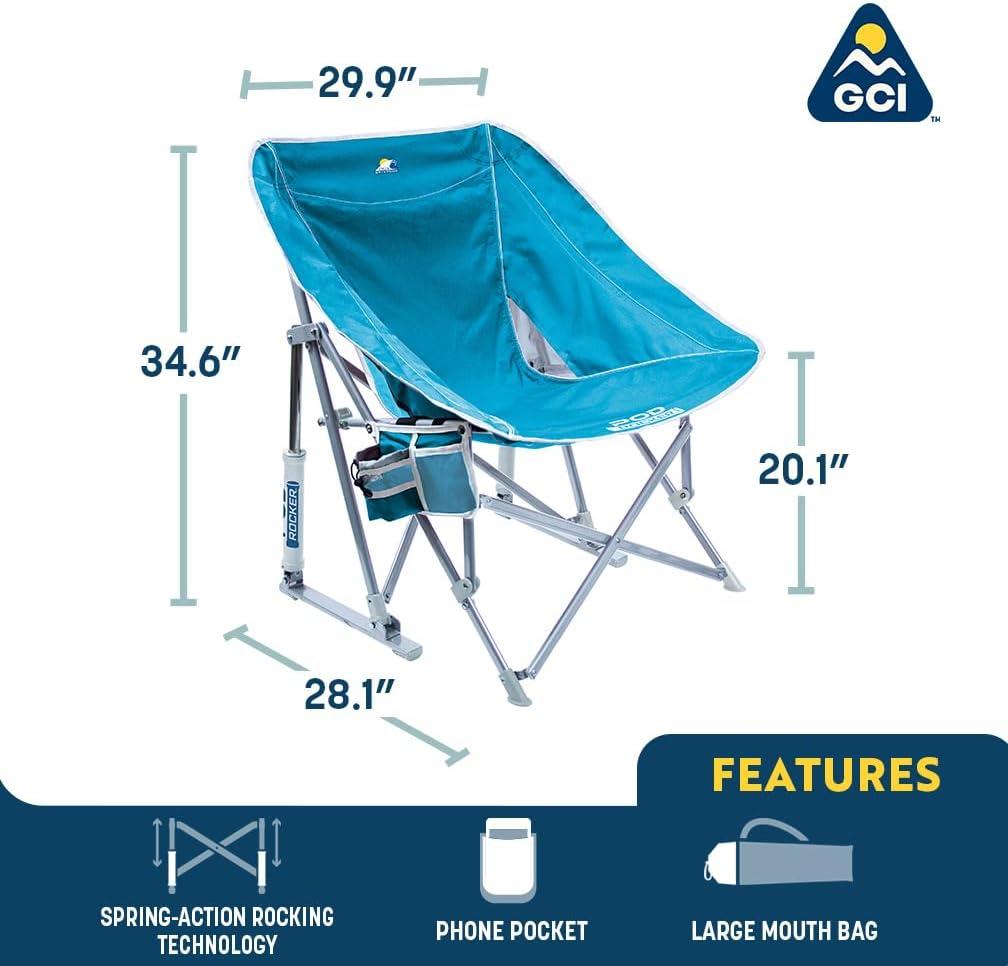GCI Outdoor Pod Rocker Beach Chair, Saybrook Blue