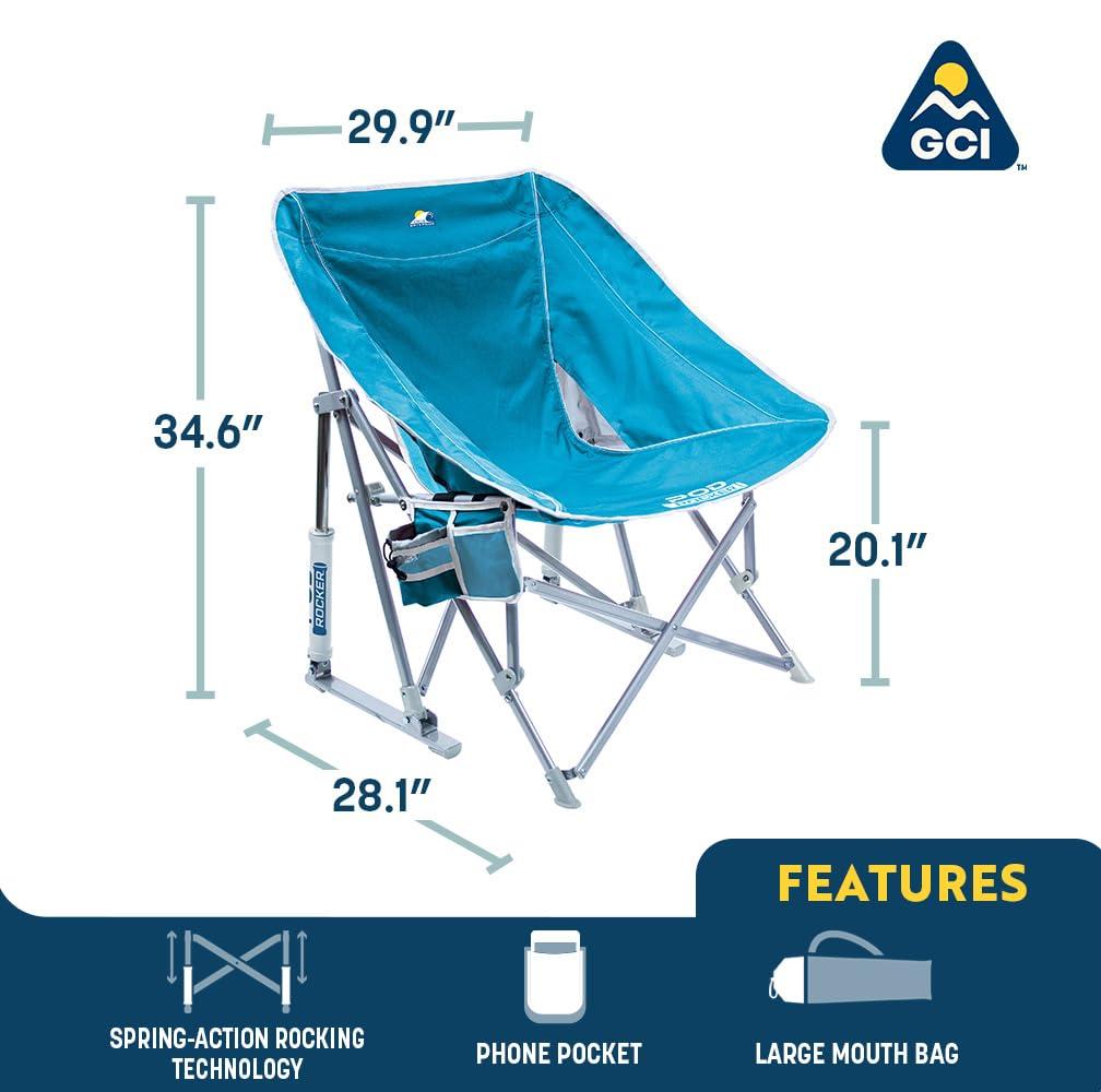 GCI Outdoor Pod Rocker Beach Chair, Saybrook Blue