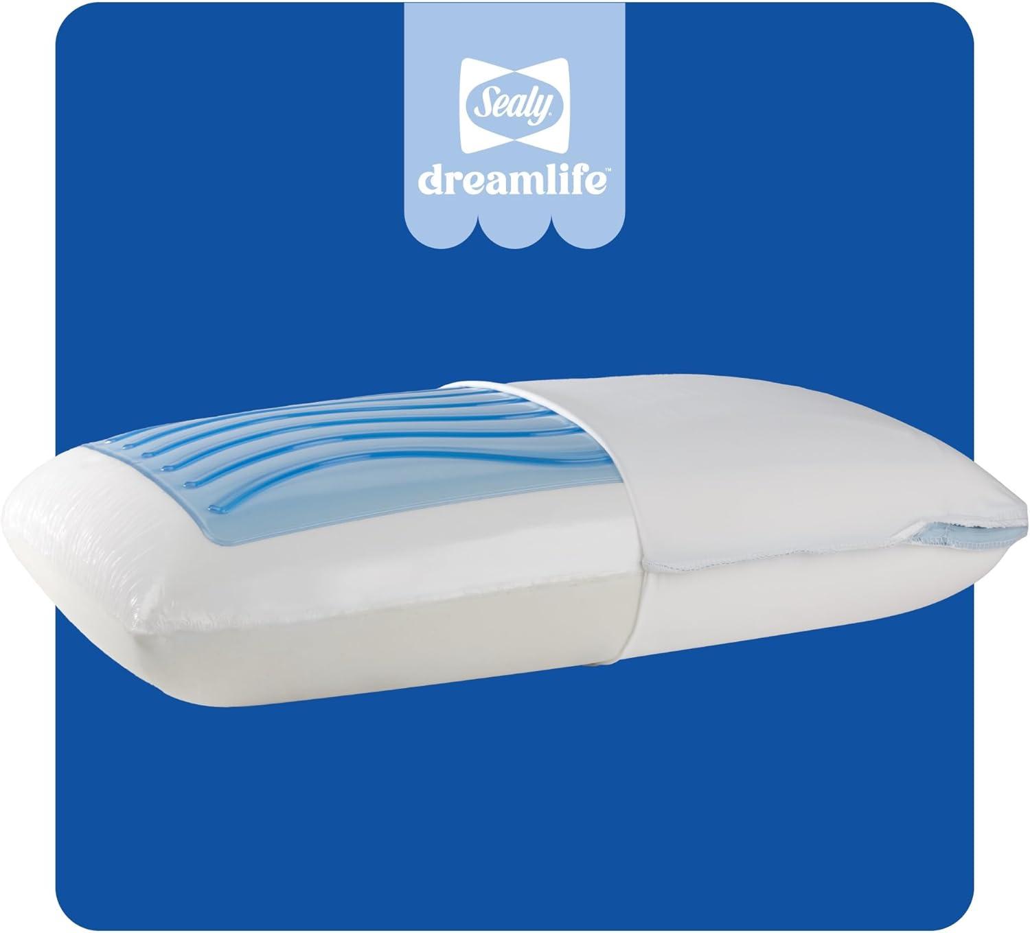 Sealy Dreamlife Standard Medium Machine Washable Dual Pack Bed Pillow