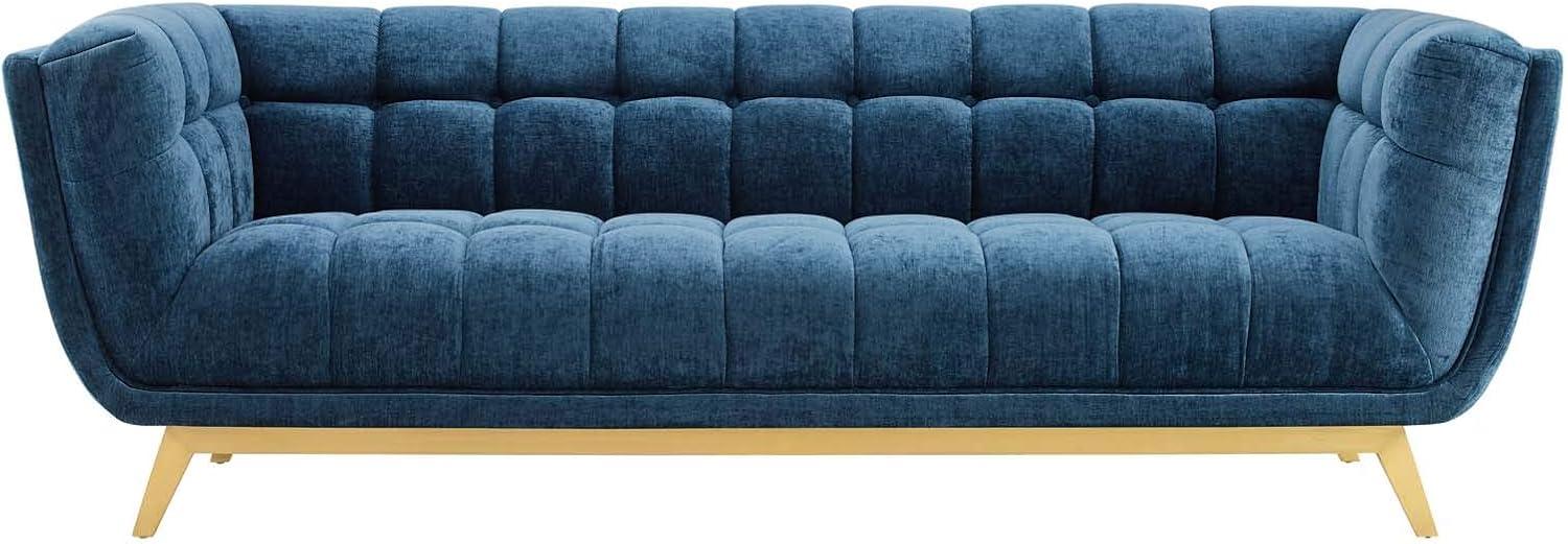 Sofa, Velvet, Blue Navy, Modern Contemporary Urban Design, Living Lounge Room Hotel Lobby Hospitality