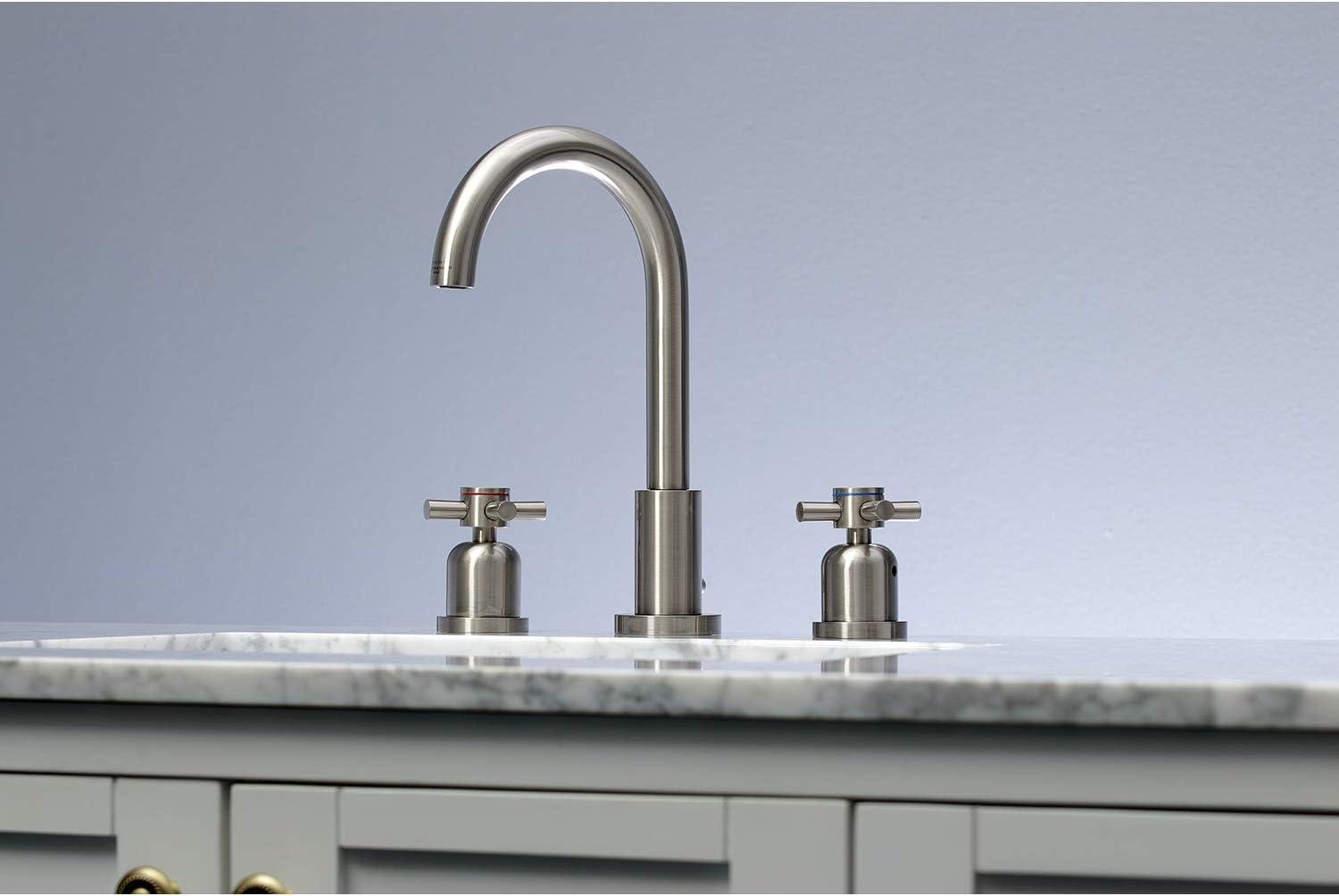 Concord Brushed Nickel 10'' Modern Widespread Bathroom Faucet