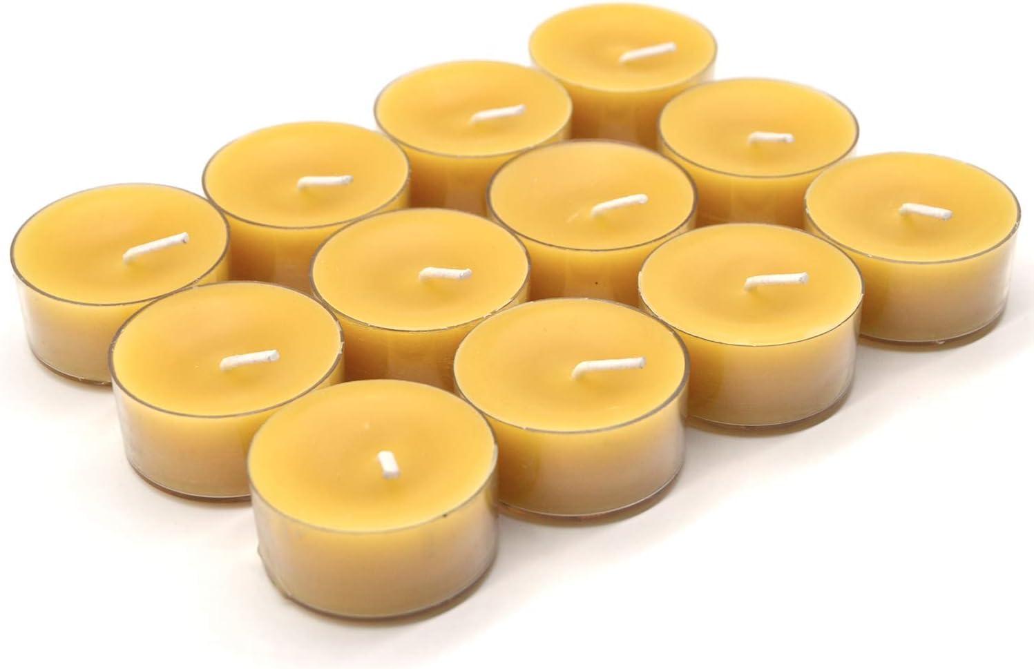 Natural Honey Scented Beeswax Tealight Candles - 12 Pack