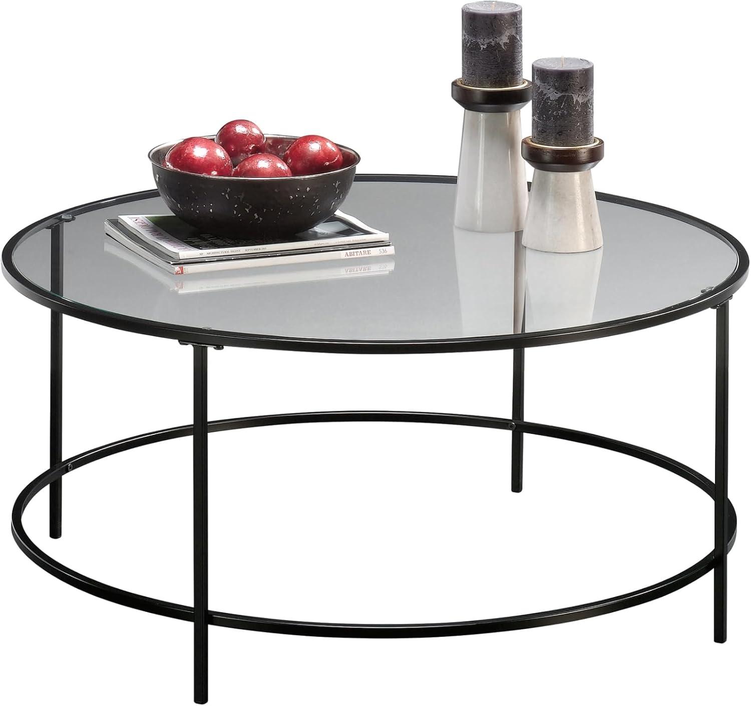 Sauder International Lux Round Coffee Table, Satin Gold