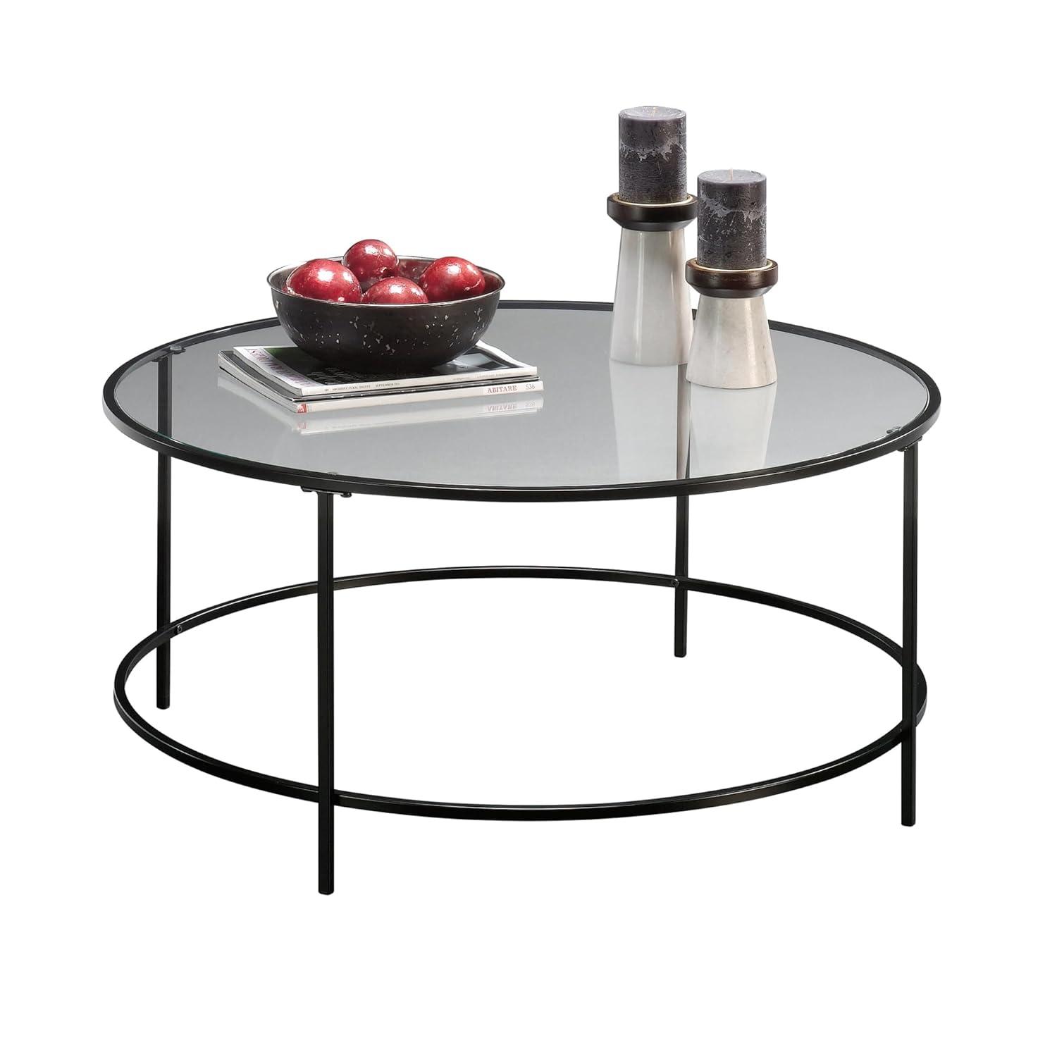 Sauder International Lux Round Coffee Table, Satin Gold