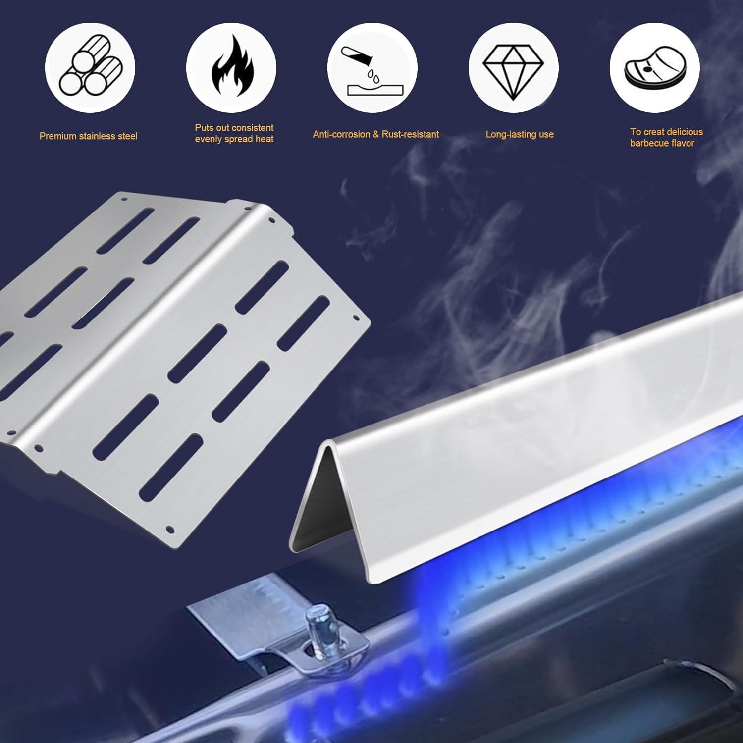 62752 7620 7622 Grill Replacement Parts for Weber Genesis E310 E320 E330 S310 S320 S330 EP310 EP320 EP330, 17.5" Flavorizer Bars, 19.5" Burner, 13 1/4" Heat Deflectors