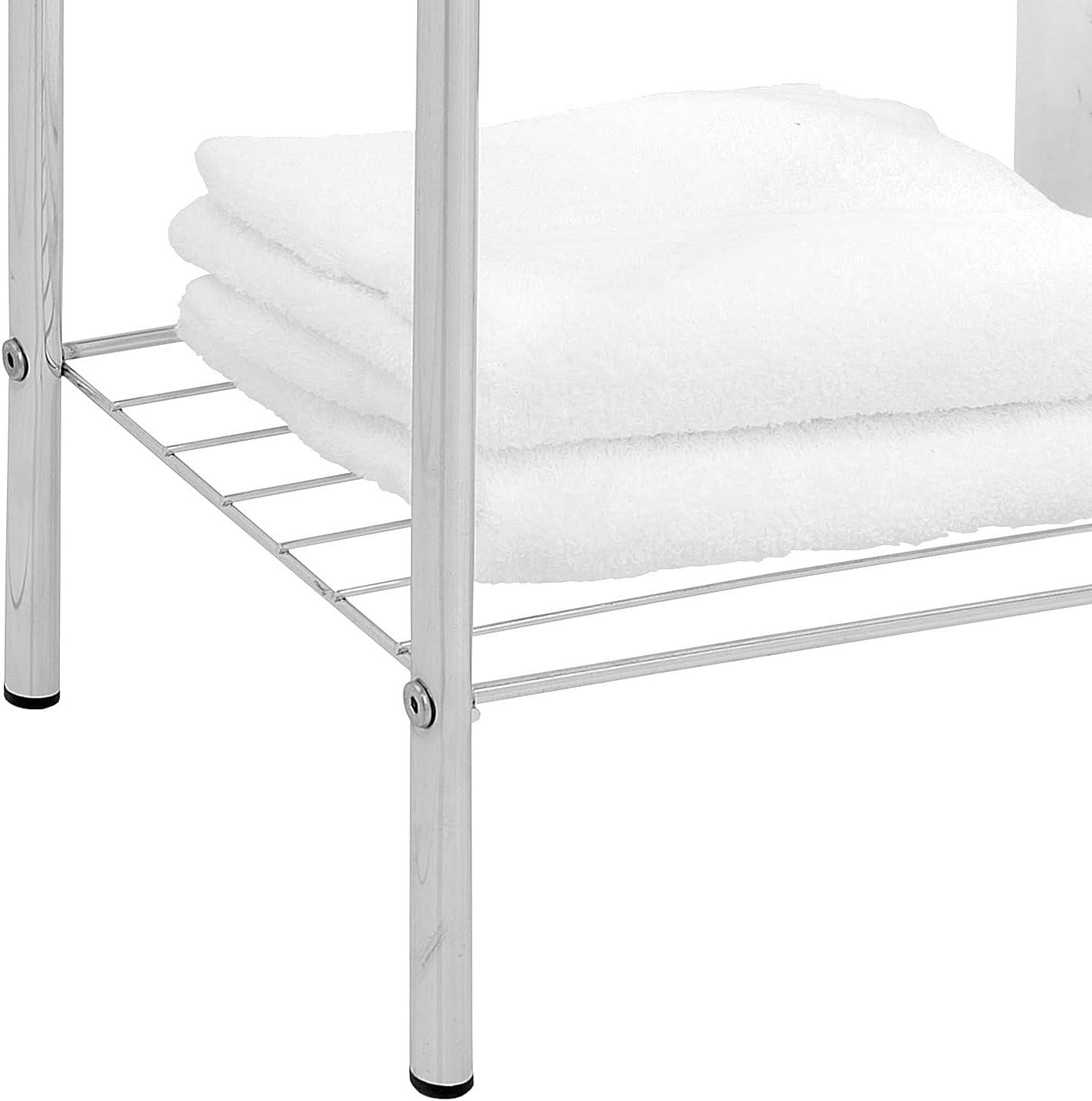 MyGift Freestanding Chrome Plated Steel Towel Rack Organizer, 3 Tier