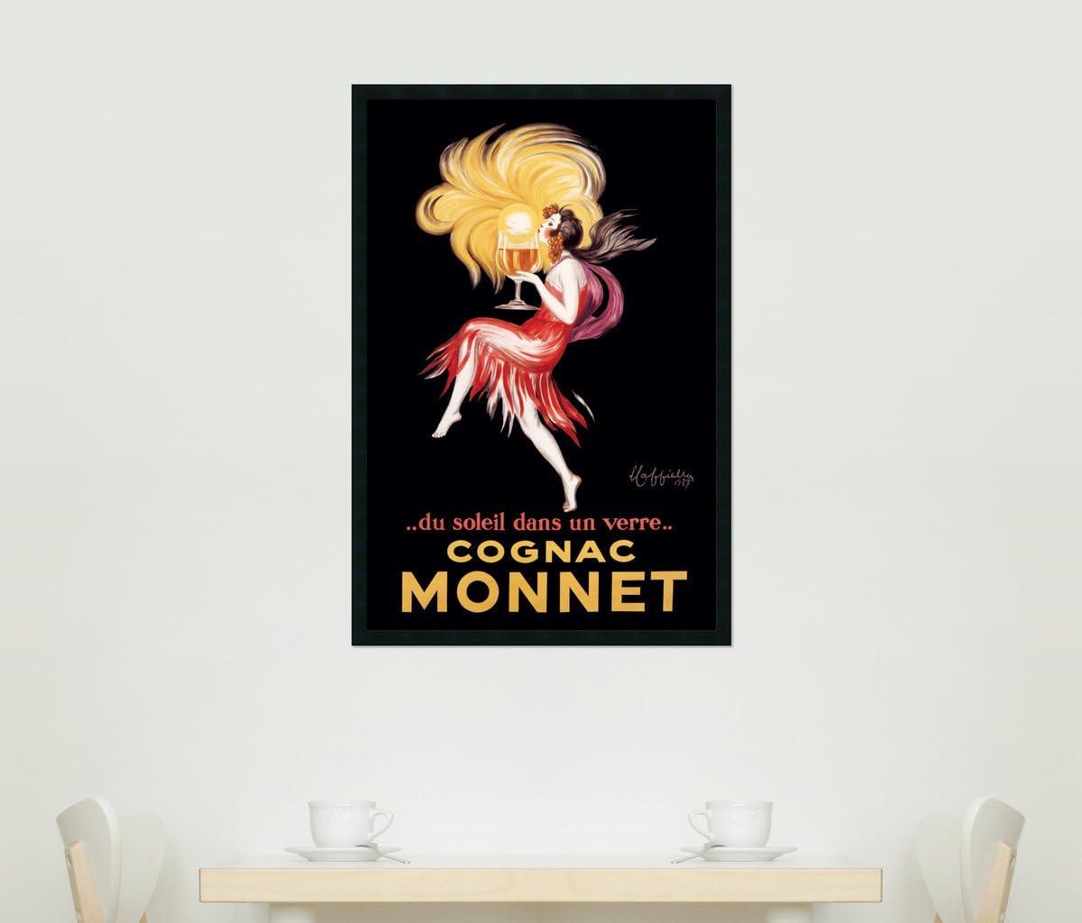 Cognac Monnet 1927 Framed Art Print in Black Wood