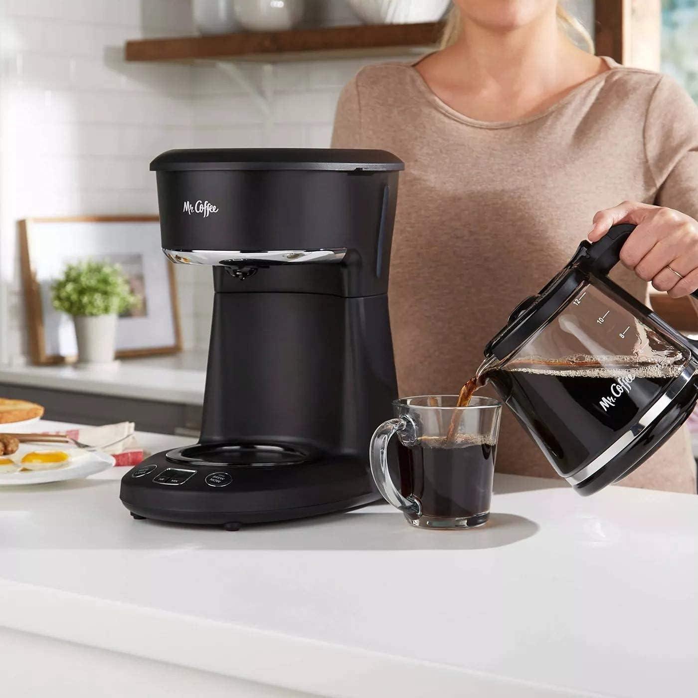 Mr. Coffee 12-Cup Programmable Coffeemaker, Brew Now or Later, Black