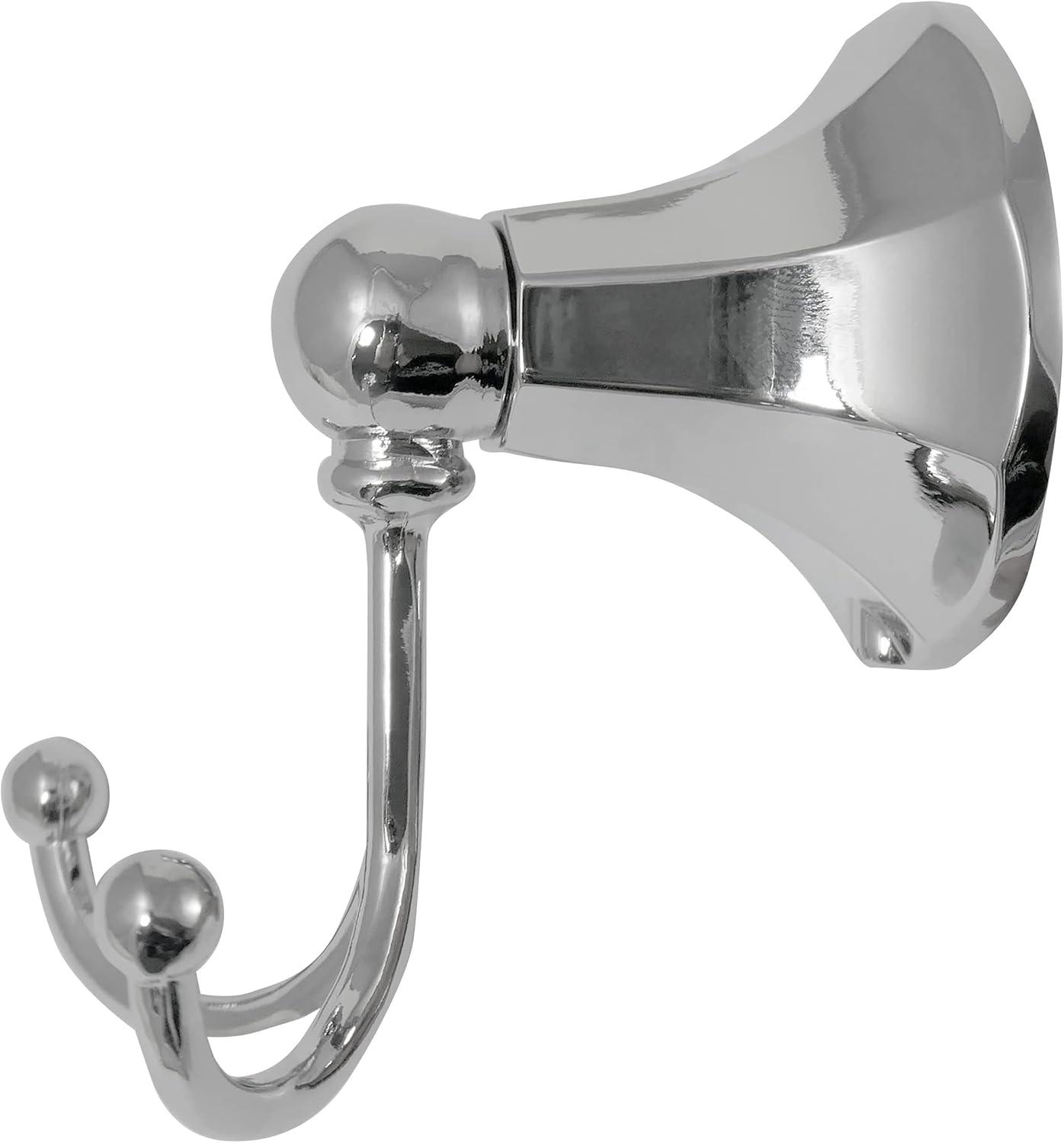 Polished Chrome Dual Hook Robe Hanger