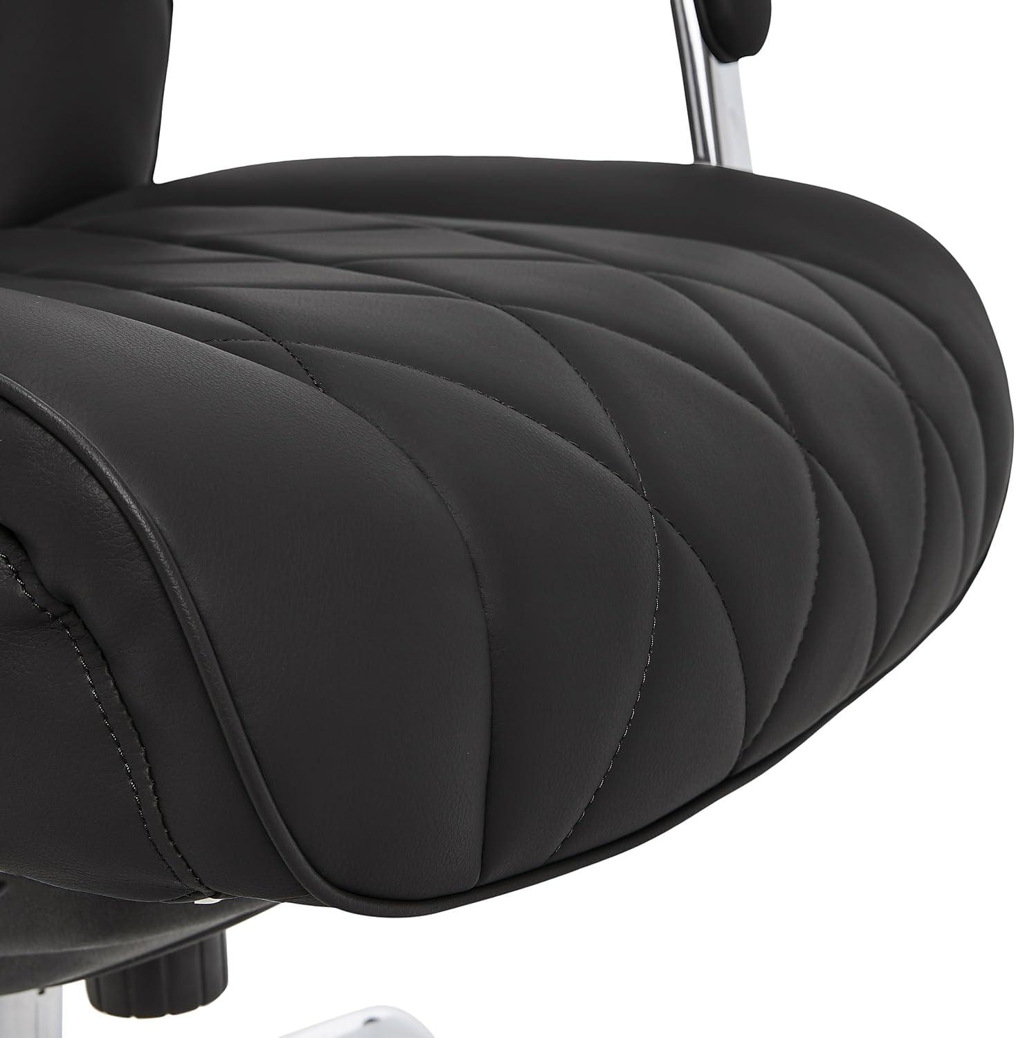 Sutherland Quilted Leather Office Chair with Padded Arms - La-Z-Boy