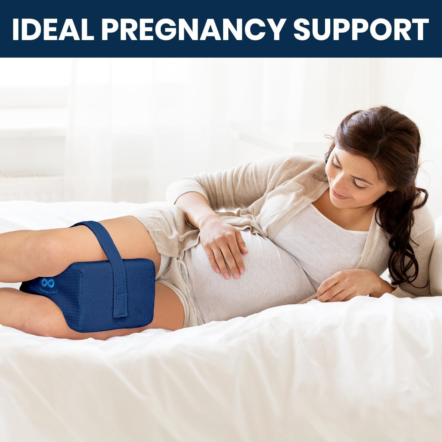 Everlasting Comfort Office Foot Rest Under Desk Ergonomic Memory Foam Foot Pillow, Navy Blue