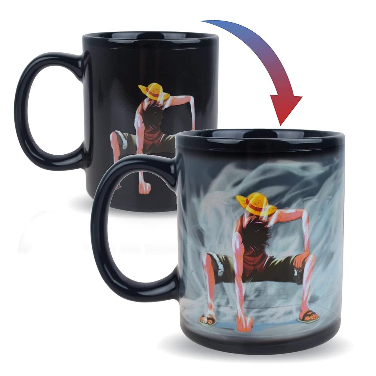 One Piece Luffy Changing Coffee Mug Heat-Sensitive Reactive Ceramic Cup Coffee Mug