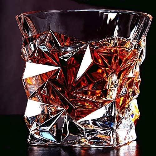 Diamond Crystal Whiskey Glasses Set with Coasters