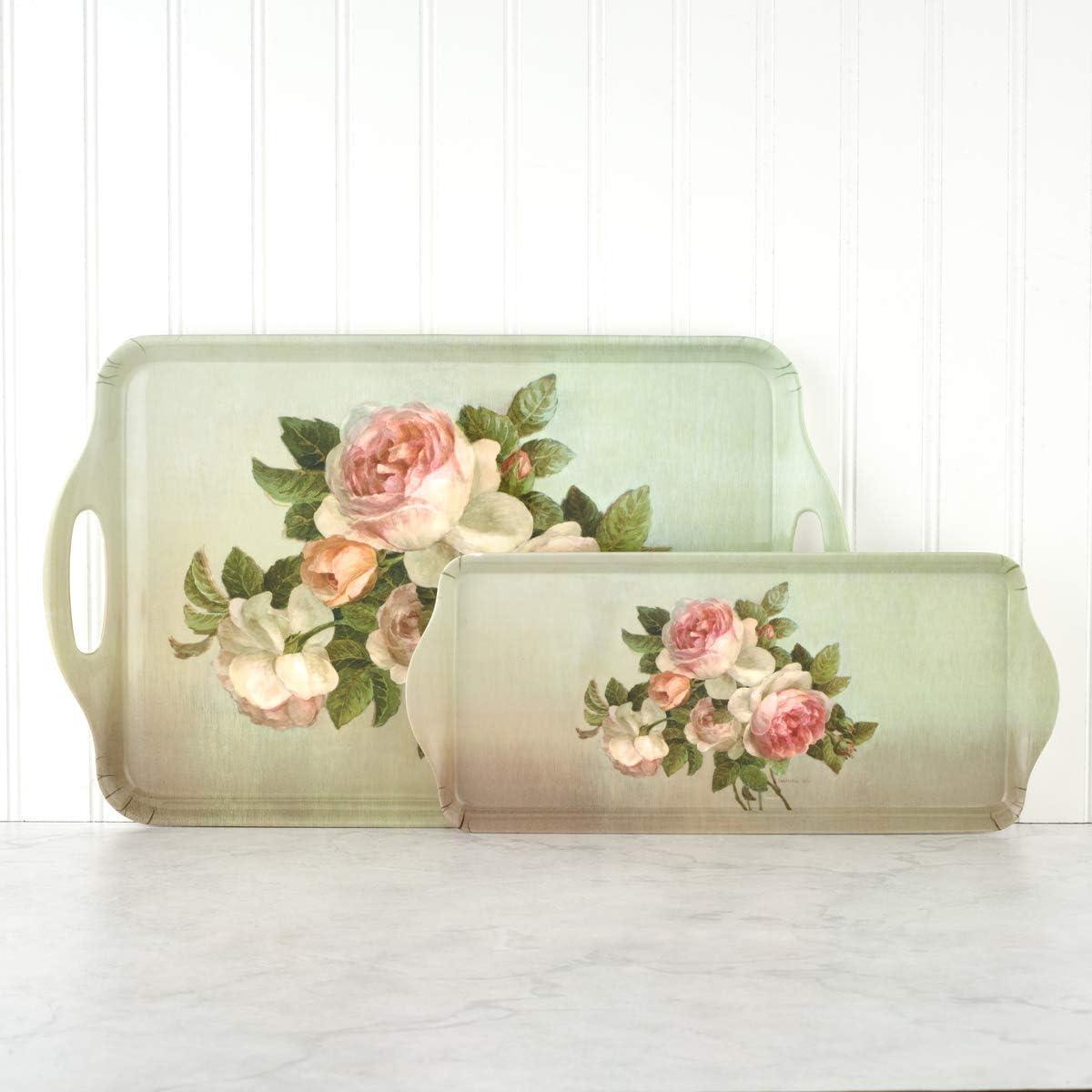 Antique Roses Melamine Sandwich Tray with Handles