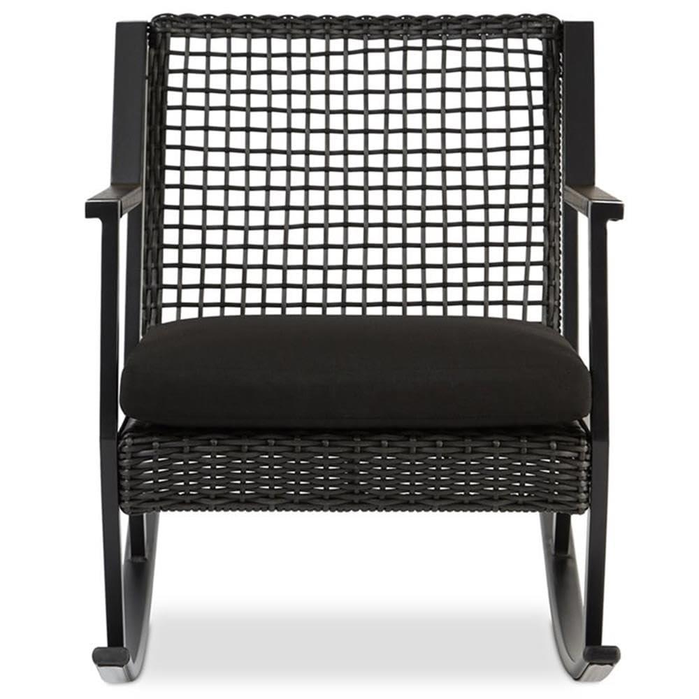Real Flame Calvin Aluminum Patio Rocker in Black (Set of 2)