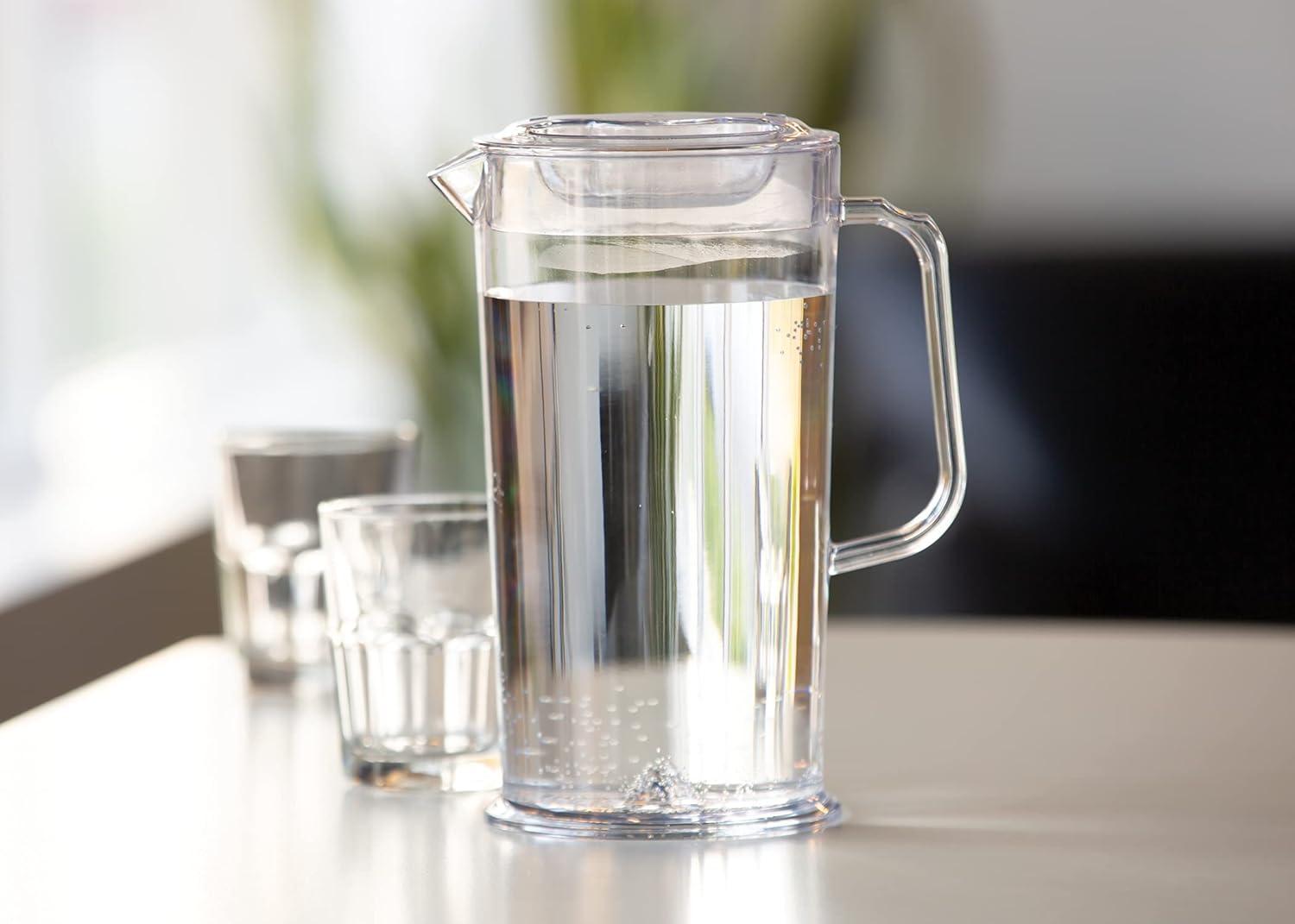 Clear BPA-Free 64 oz Plastic Water Pitcher with Lid