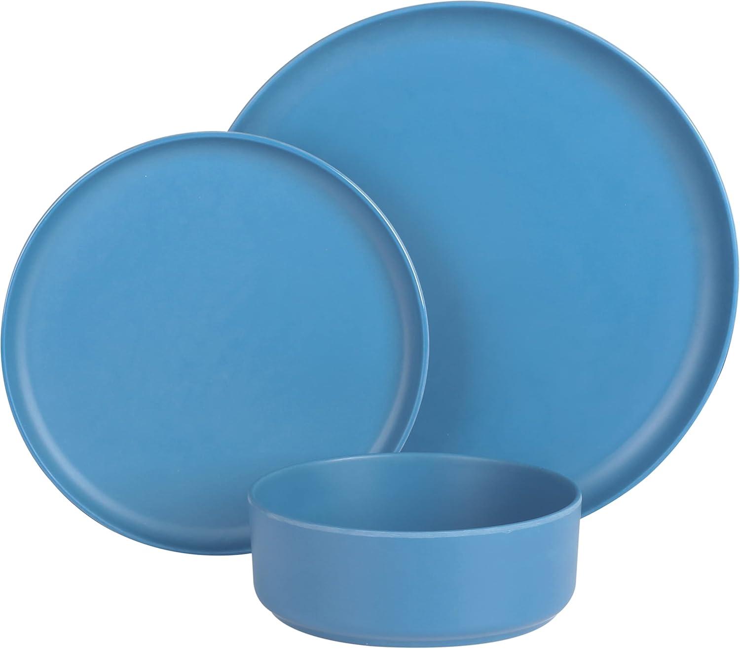 Gibson Home Canyon Crest 12-Piece Stackable Matte Melamine Dinnerware Set