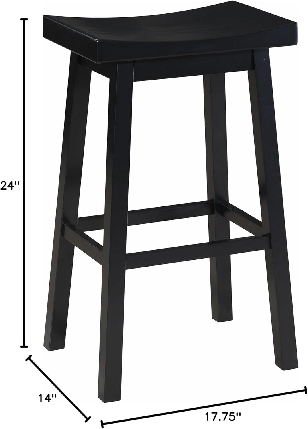 LuXeo LuXeo Lakewood Solid Wood Saddle Barstool (Set of 2)