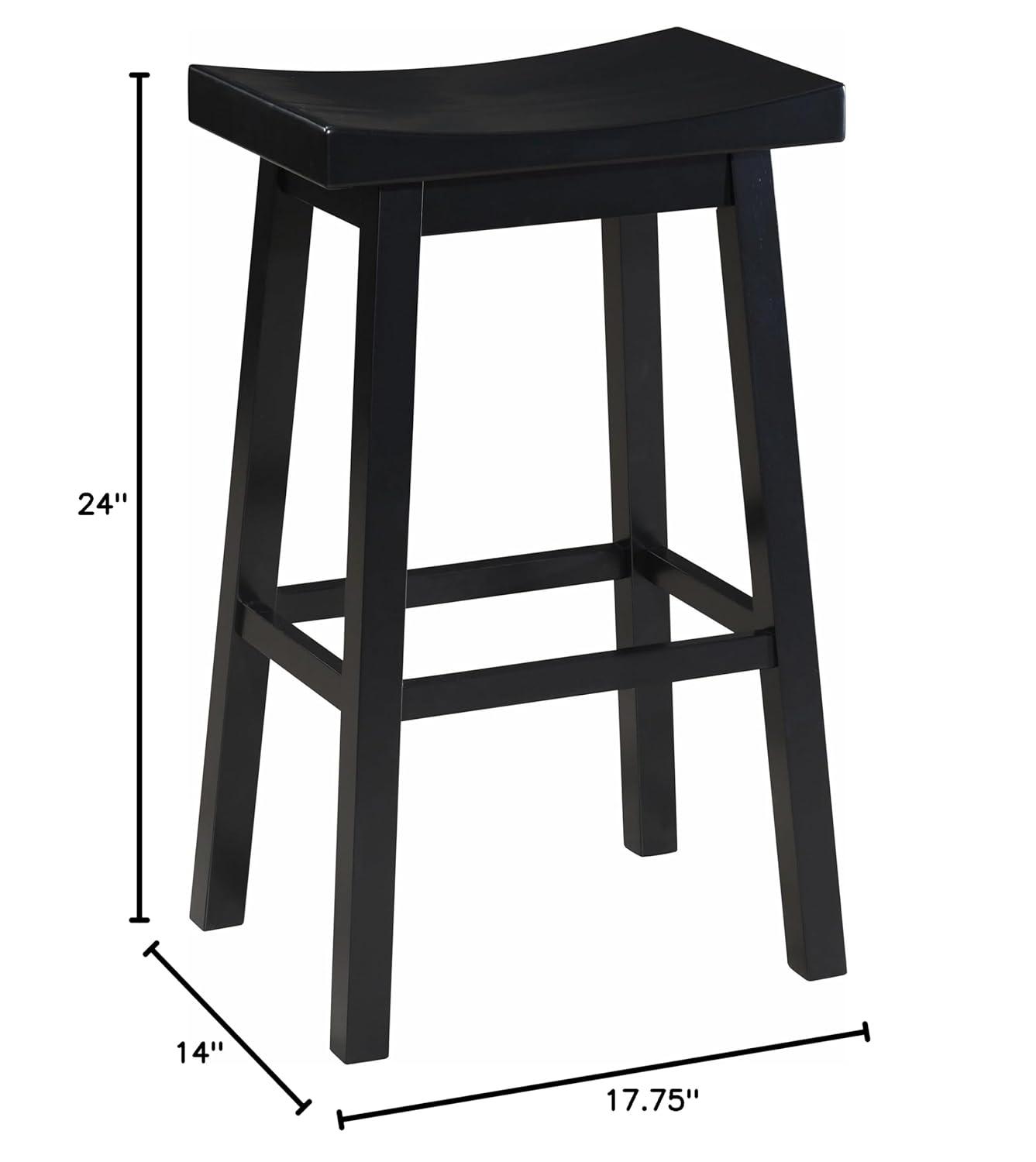 LuXeo LuXeo Lakewood Solid Wood Saddle Barstool (Set of 2)