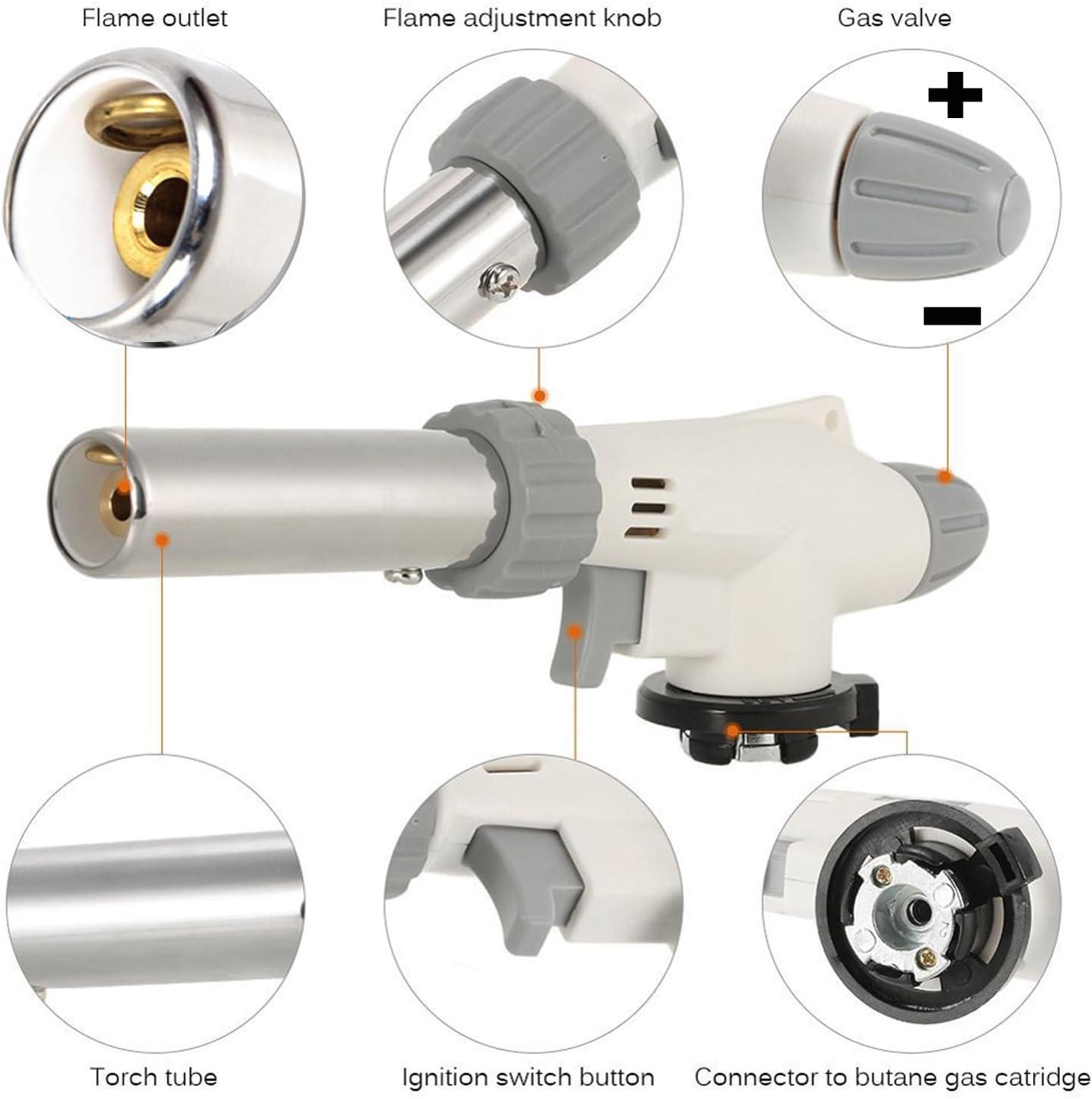 Butane Torch Kitchen Blow Lighter - Culinary Torches Chef Cooking Professional Adjustable Flame with Reverse Use for Creme, Brulee, BBQ, Baking, Jewelry by FunOwlet (Butane Fuel Not Included)