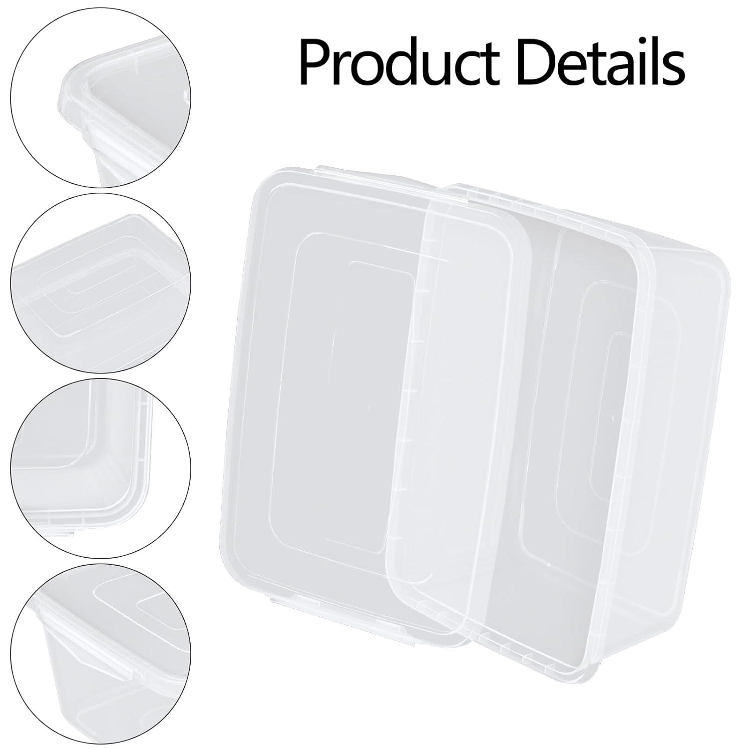 4-Pack 14 L Clear Dough Proofing Box, Food Pizza Storage Container