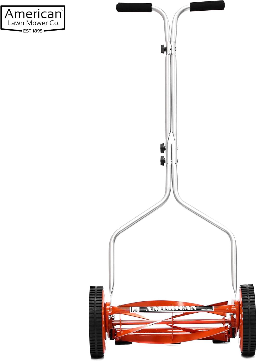 16 in. 5-Blade Manual Walk Behind Reel Lawn Mower, Grass Catcher Included