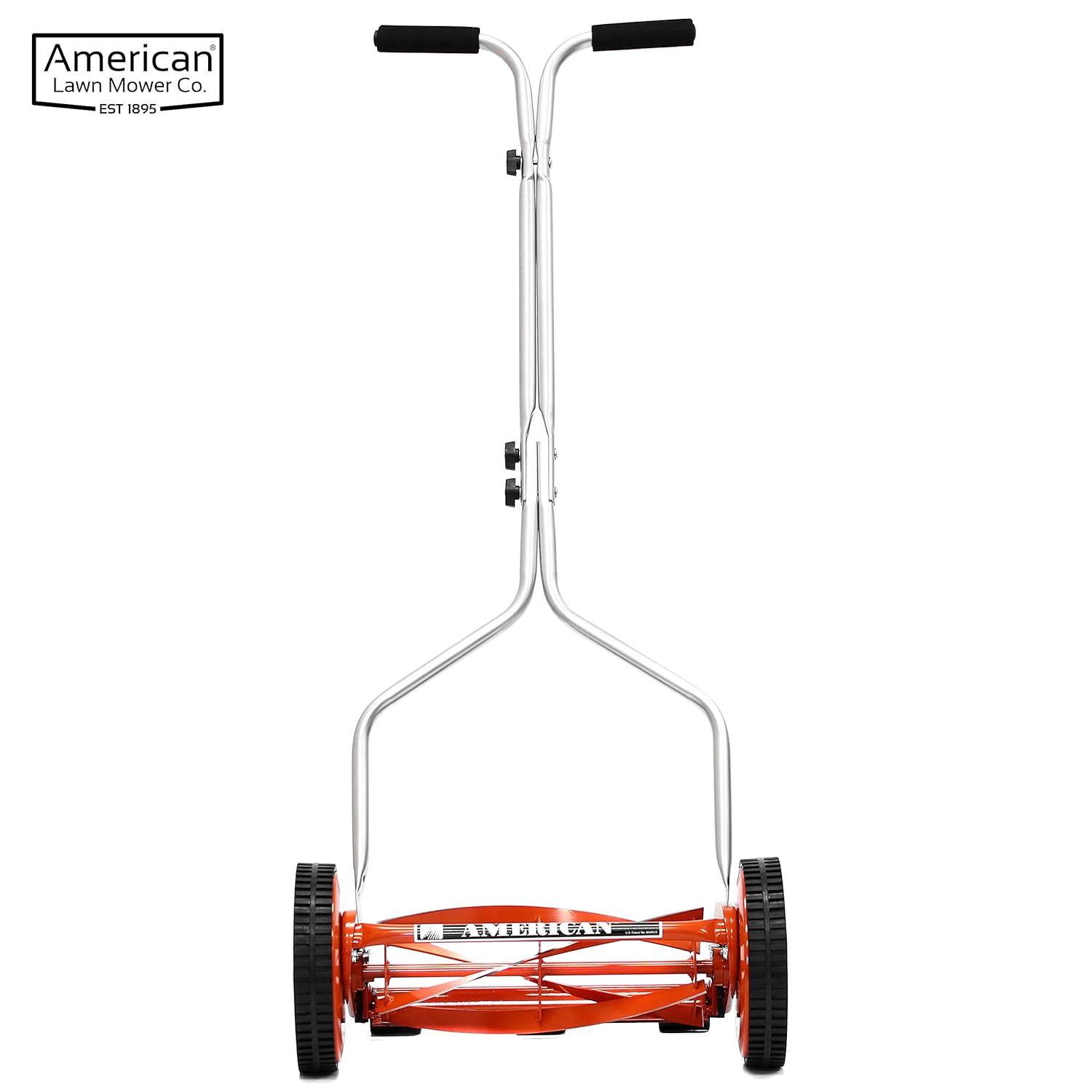 16 in. 5-Blade Manual Walk Behind Reel Lawn Mower, Grass Catcher Included