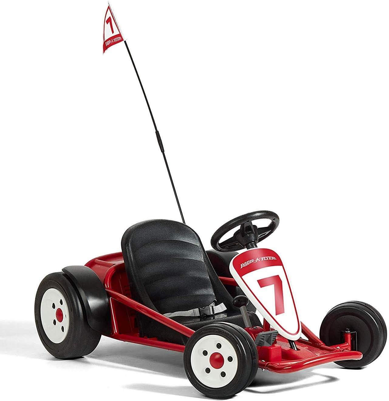 Radio Flyer Ultimate Go-Kart Kids Ride-On Toy, 24 Volts, Outdoor Fun with 3 Speed Settings and Automatic Braking, Pink