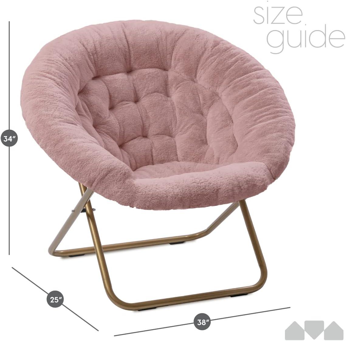 Milliard Cozy Faux Fur Saucer Chair X-Large, Pink