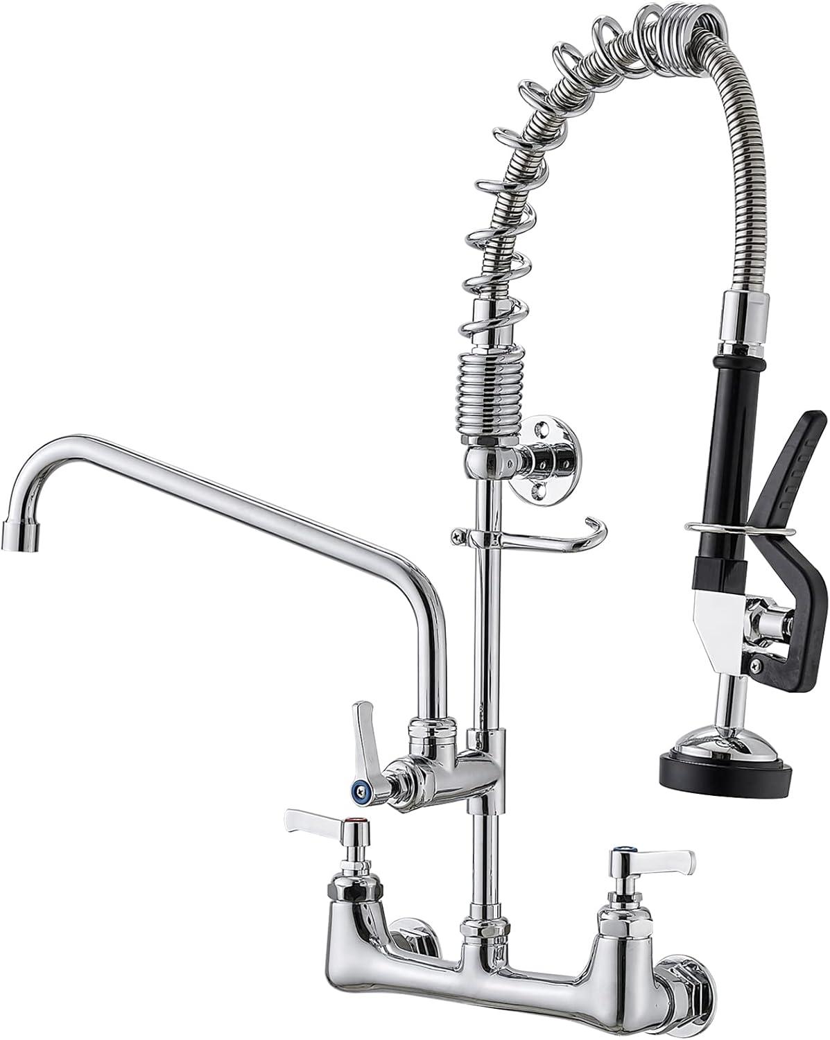 BWE Double Handle Wall Mount Standard Kitchen Faucet