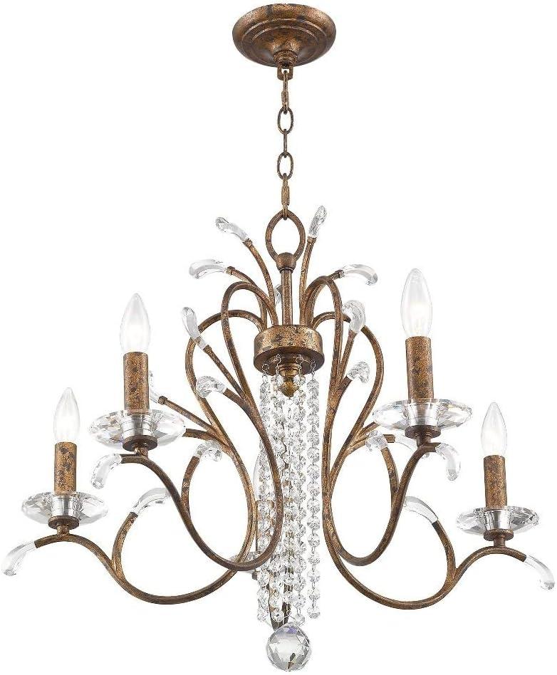Livex Lighting 51005-91 Serafina 5-Light Chandelier, Brushed Nickel, 22