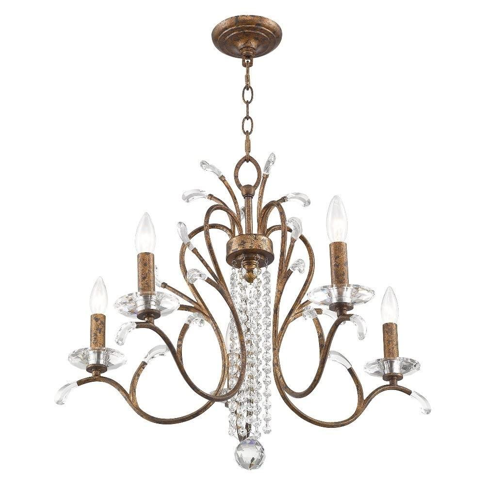 Livex Lighting 51005-91 Serafina 5-Light Chandelier, Brushed Nickel, 22
