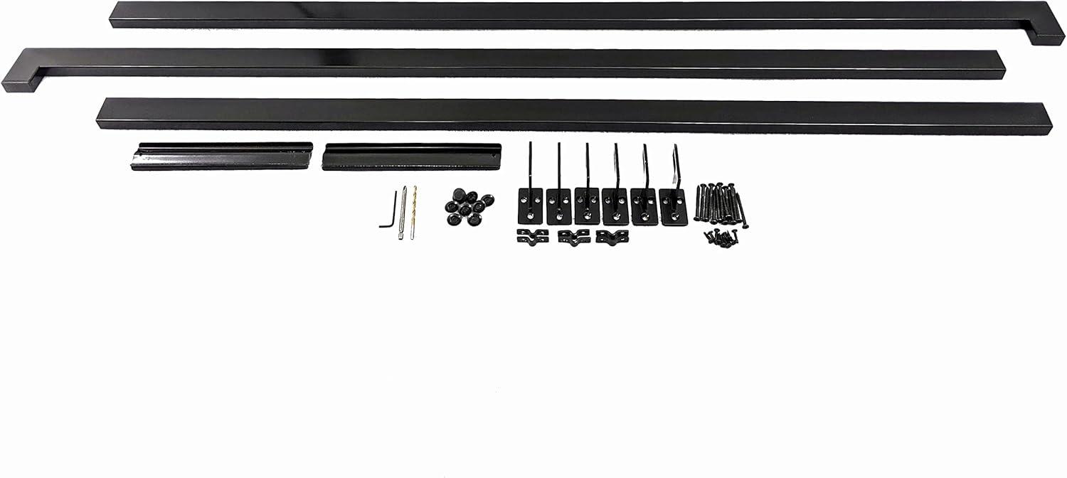 Modern Aluminum Handrail Grab Bar Kit, Adjustable Steel Brackets, Returns to Wall, Powder Coat