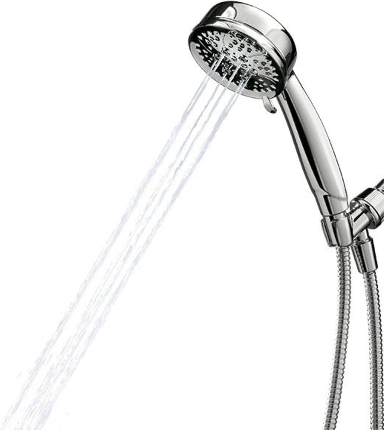 Chrome Handheld Shower with Multiple Spray Settings