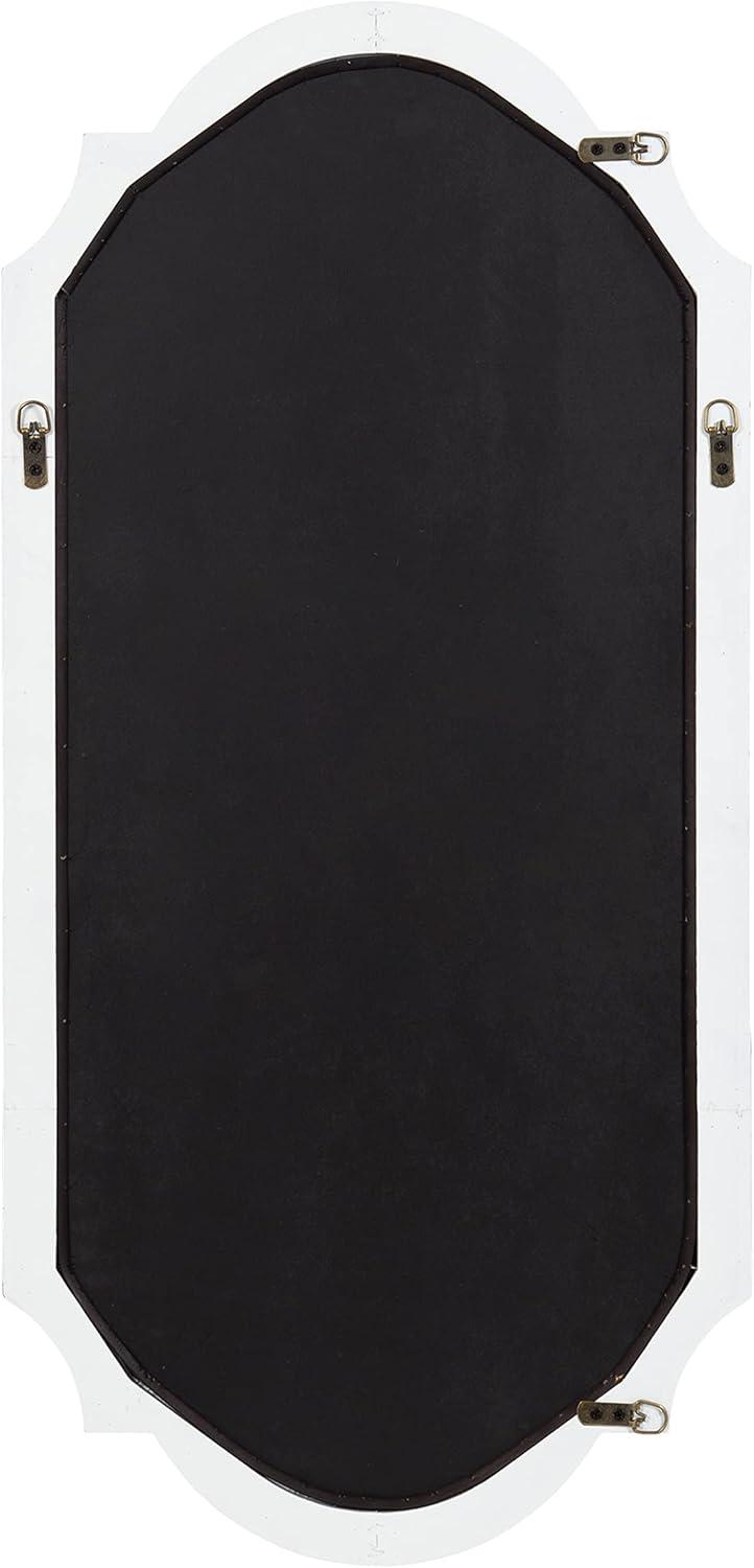 Kate and Laurel Fairbourne Scalloped MDF Full Length Mirror, 20x42, White